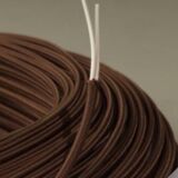 Pyrite ceramic lamp, new 2M fabric cable, 70s lampshade