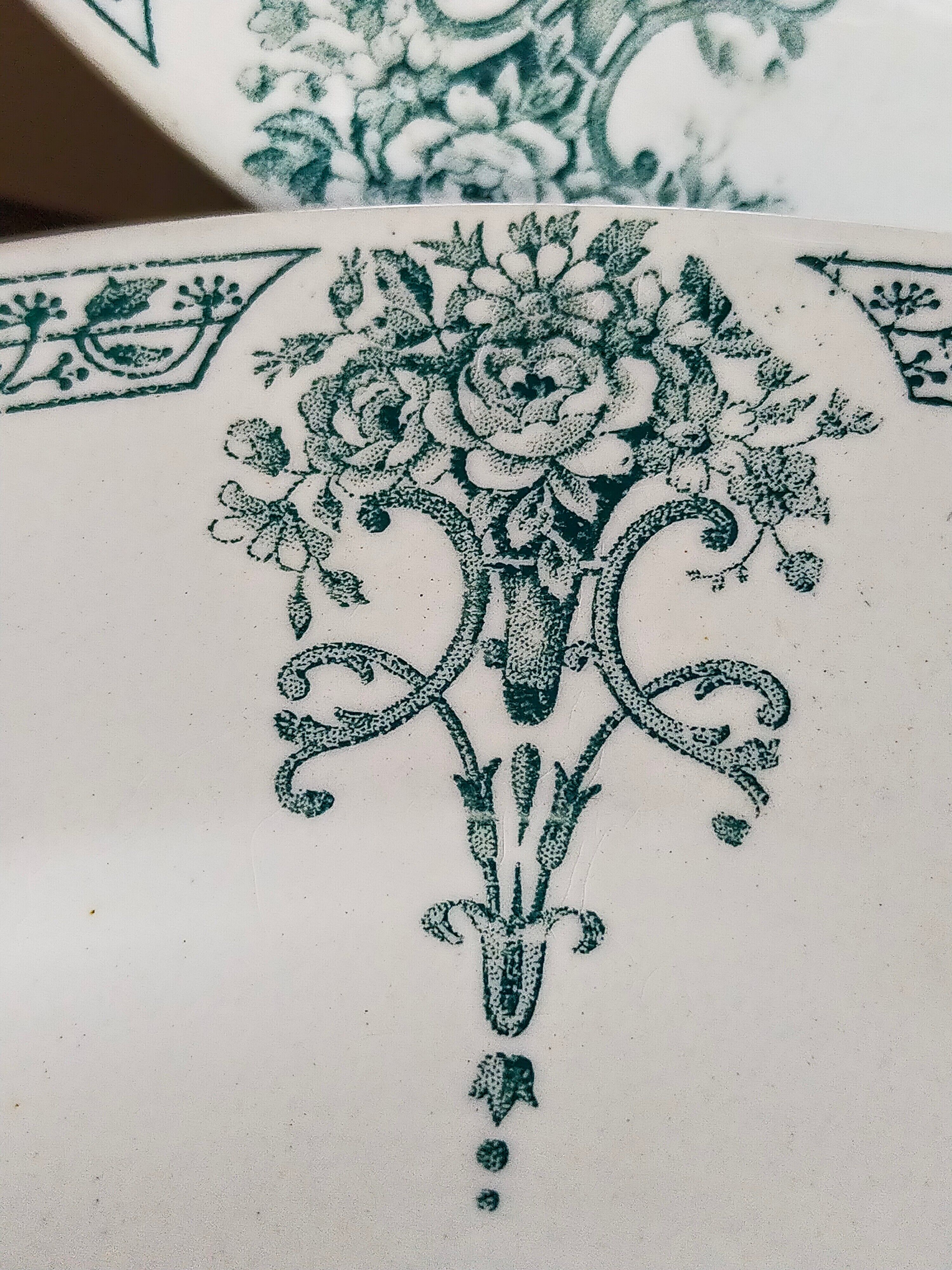 Six old plates iron earth of lunéville model lugano late nineteenth