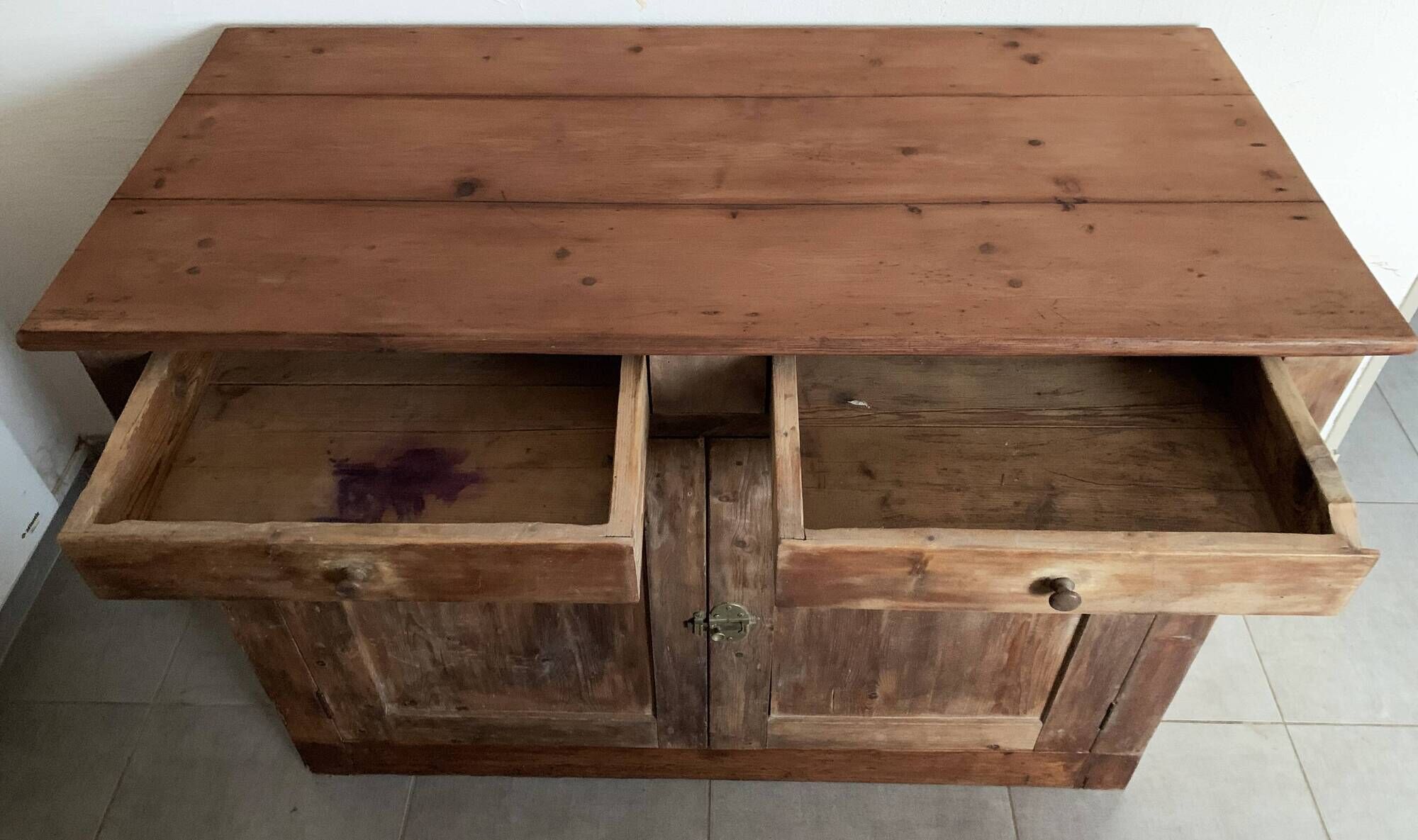 Vintage parisian buffet of the 50s in oak wood