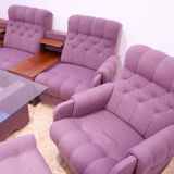 Ensemble de salon vintage bloc de l'Est, Tchécoslovaquie, 1980