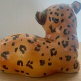 Tirelire léopard en porcelaine