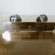 Wall-mounted coat rack in chrome brass, Art Deco, 2 hooks, 1940s 50s