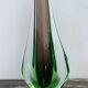 Green and red glass soliflore Sommerso Murano vase 1970