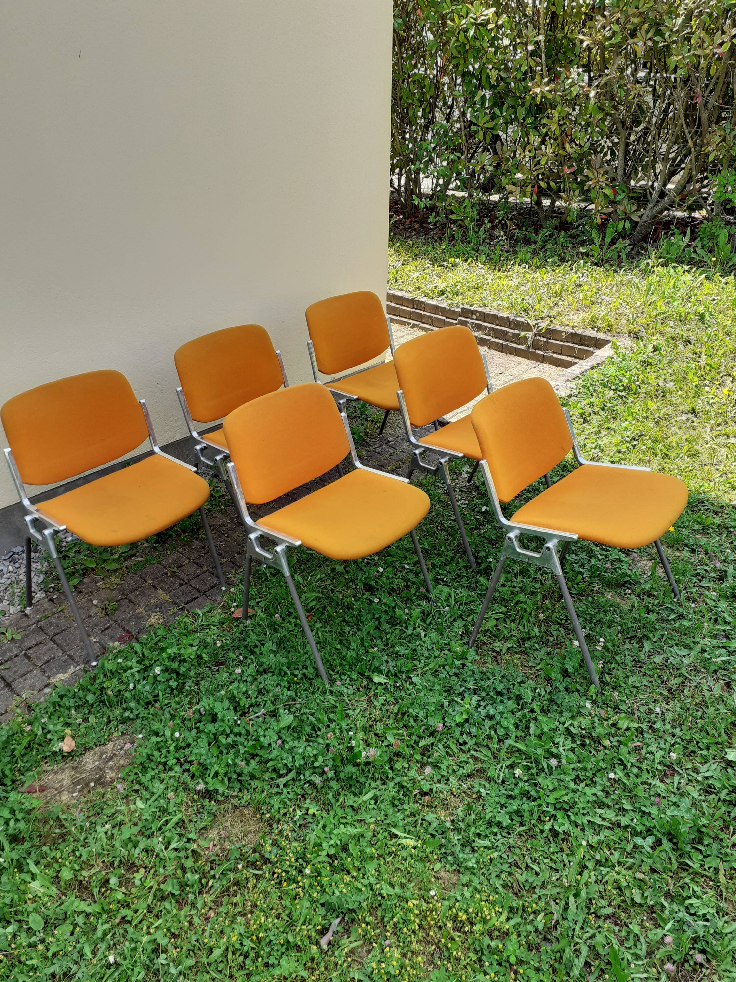 Serie of 6 chairs by Giancarlo Piretti for Castelli