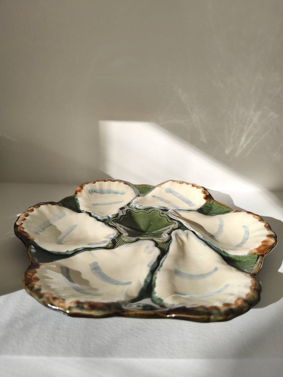 Majolica oyster plate