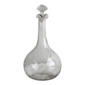 Twisted blown glass carafe with stopper