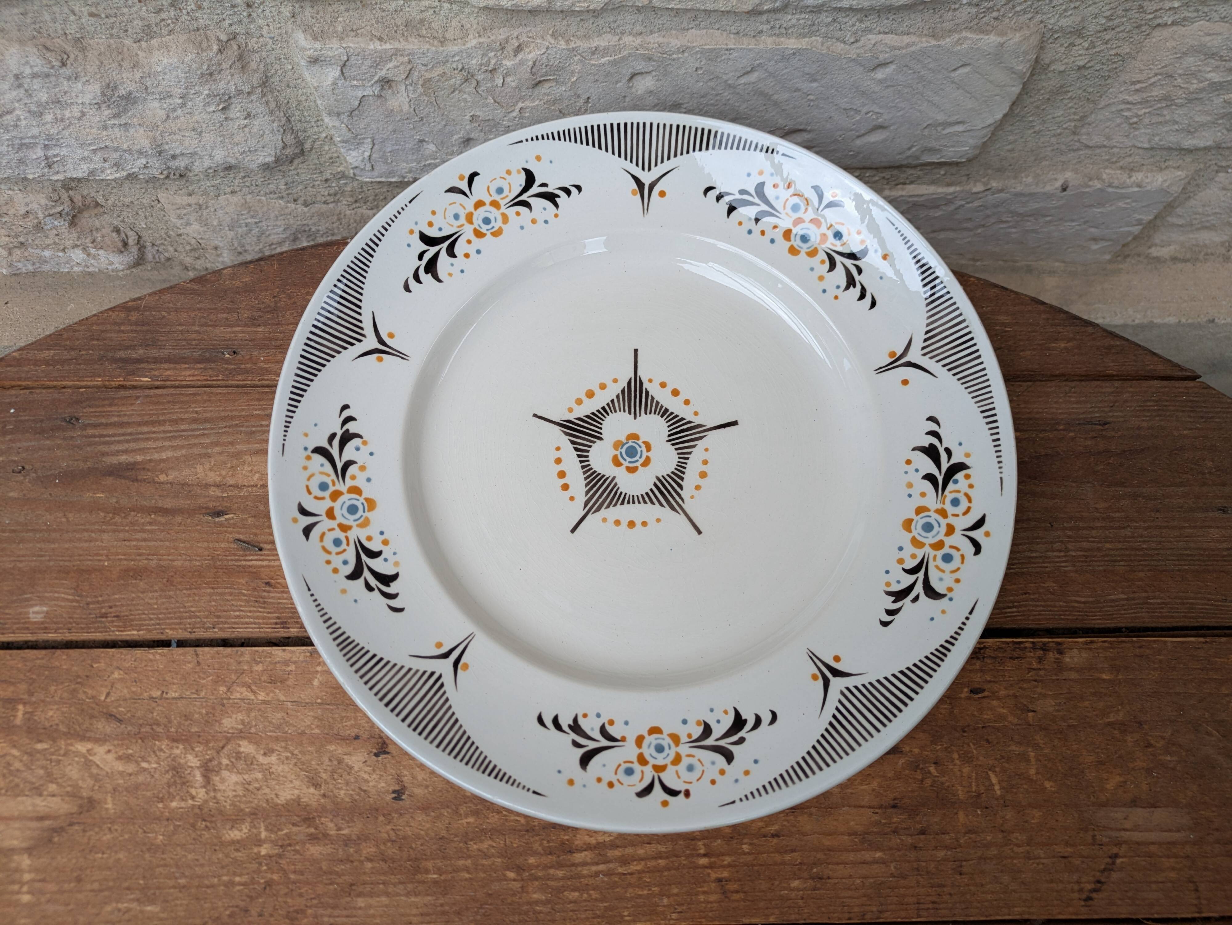 Old serving dish KG Lunéville model Limeil 27cm ironstone