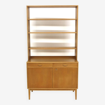 Scandinavian oak bookcase chest of drawers, Sweden, 1960