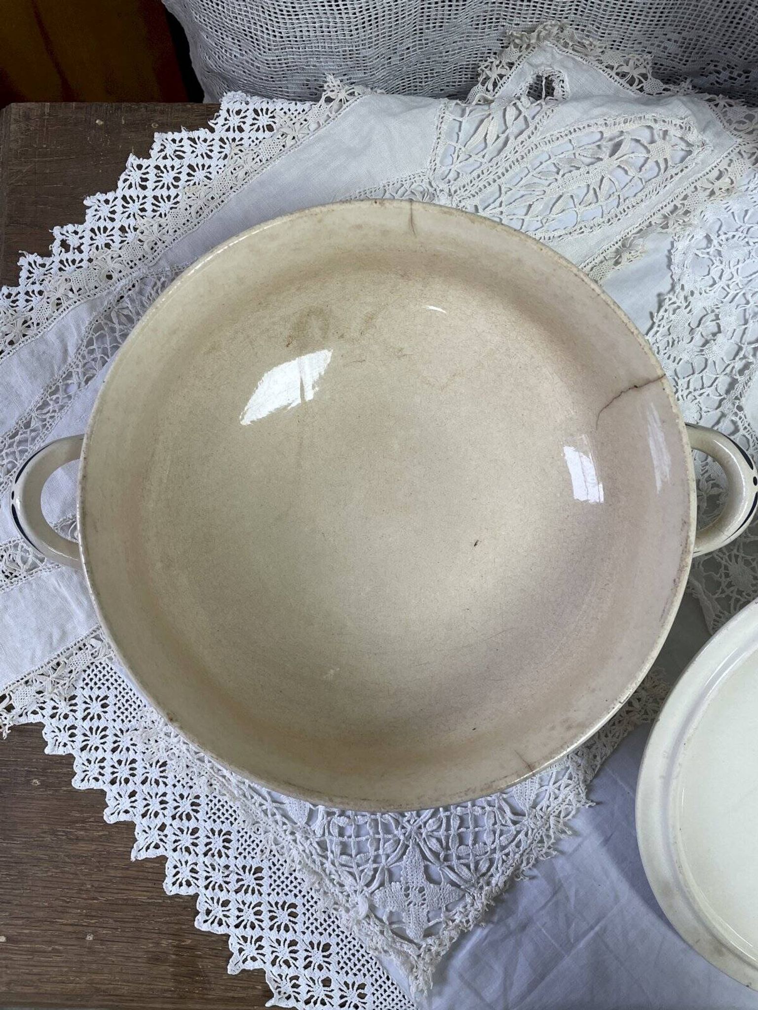 Salins blue iron earth soup tureen