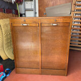 Double filing cabinet with vintage curtain from the 40/50 period