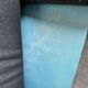Vintage blue-grey velvet fringed seat / armchair