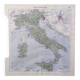 Illustrated Italy Europe map 43x43cm vintage from 1950