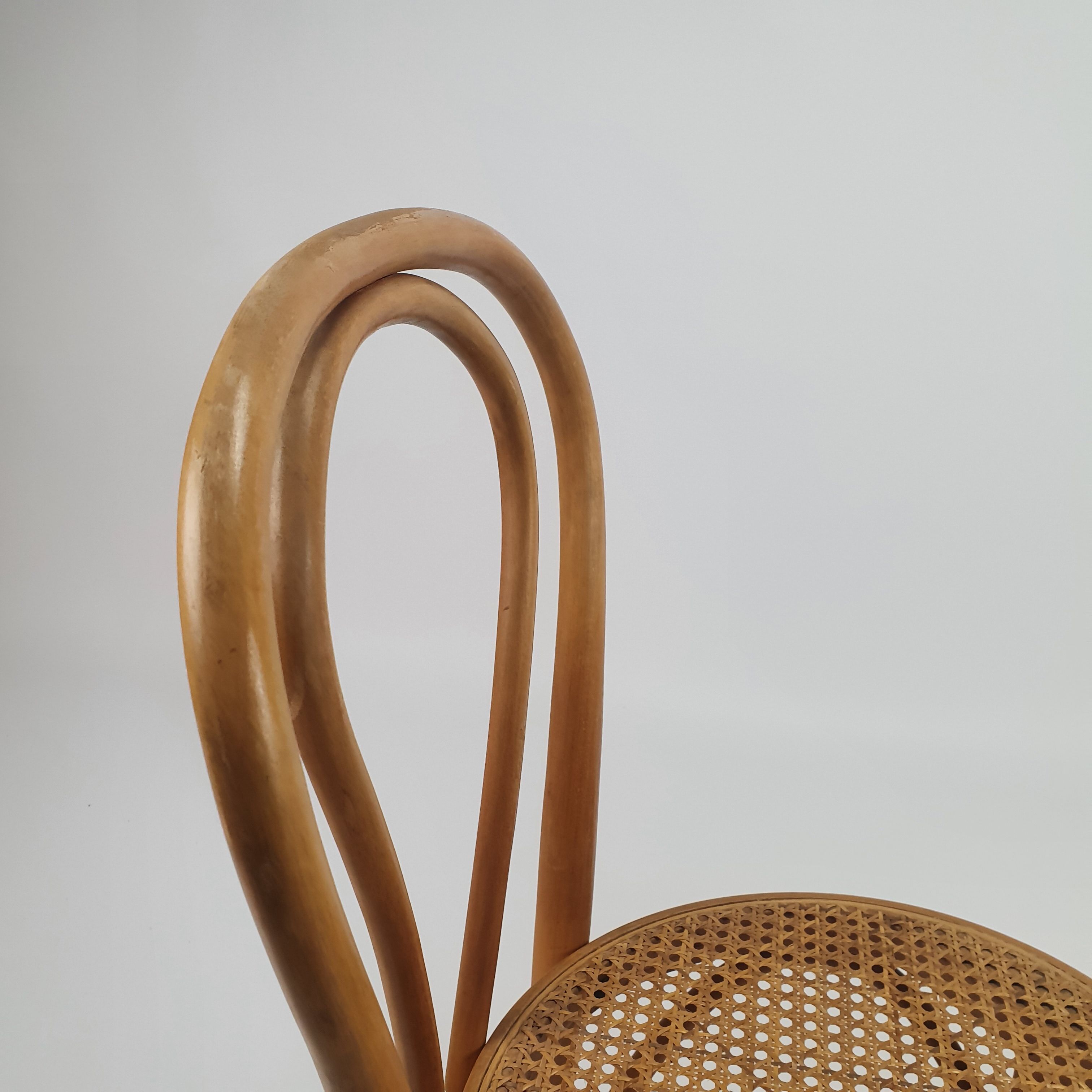Set of 2 Mid Century Zpm Radomsko Bentwood and Cane dining chairs, 1960s