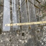 4 folding chairs garden style gilded metal structure and plexiglass slats