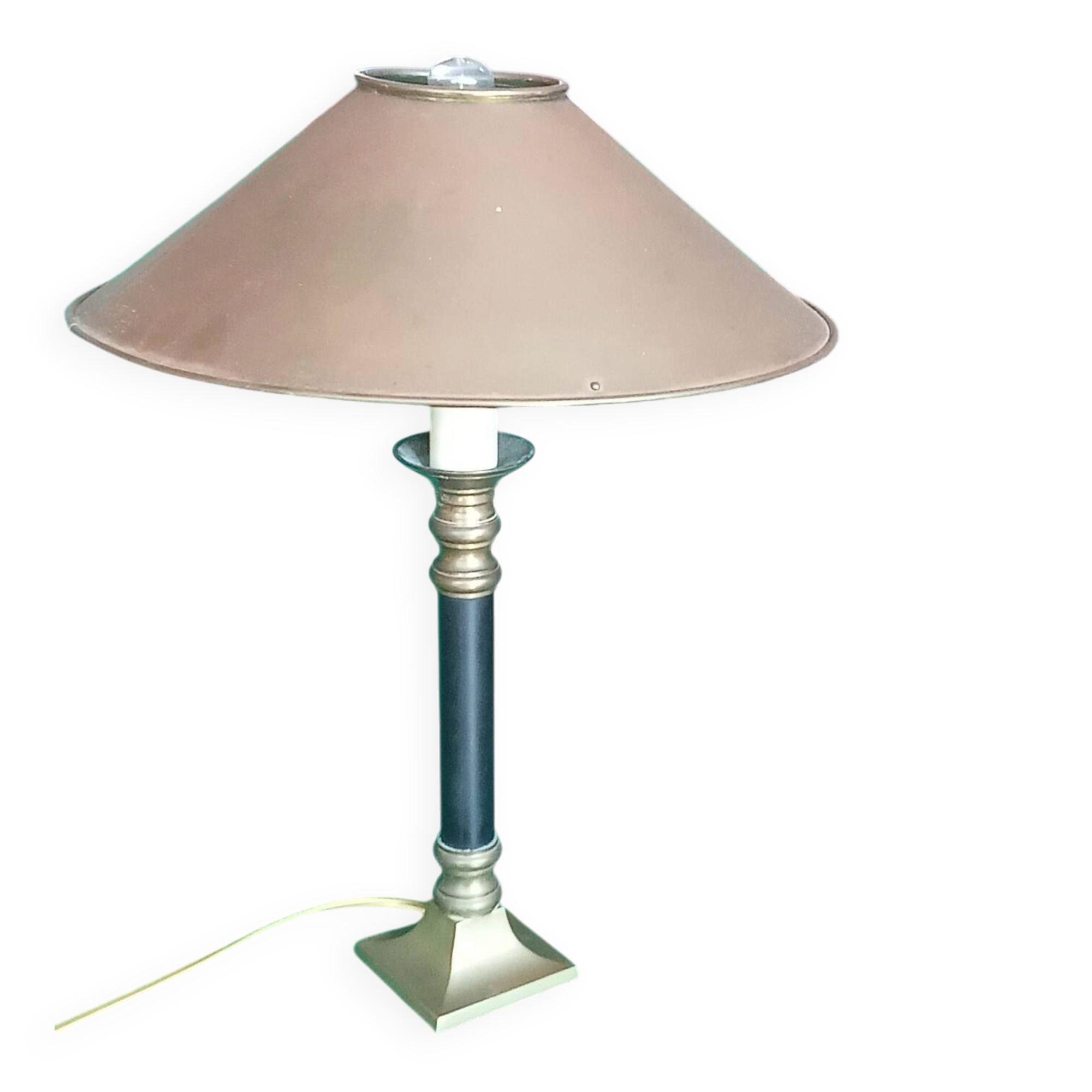 Ancienne lampe à poser style Empire abat jour métal
