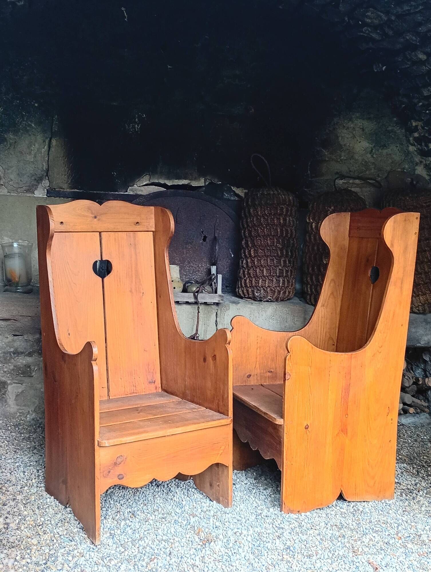 Pair of rustic armchairs