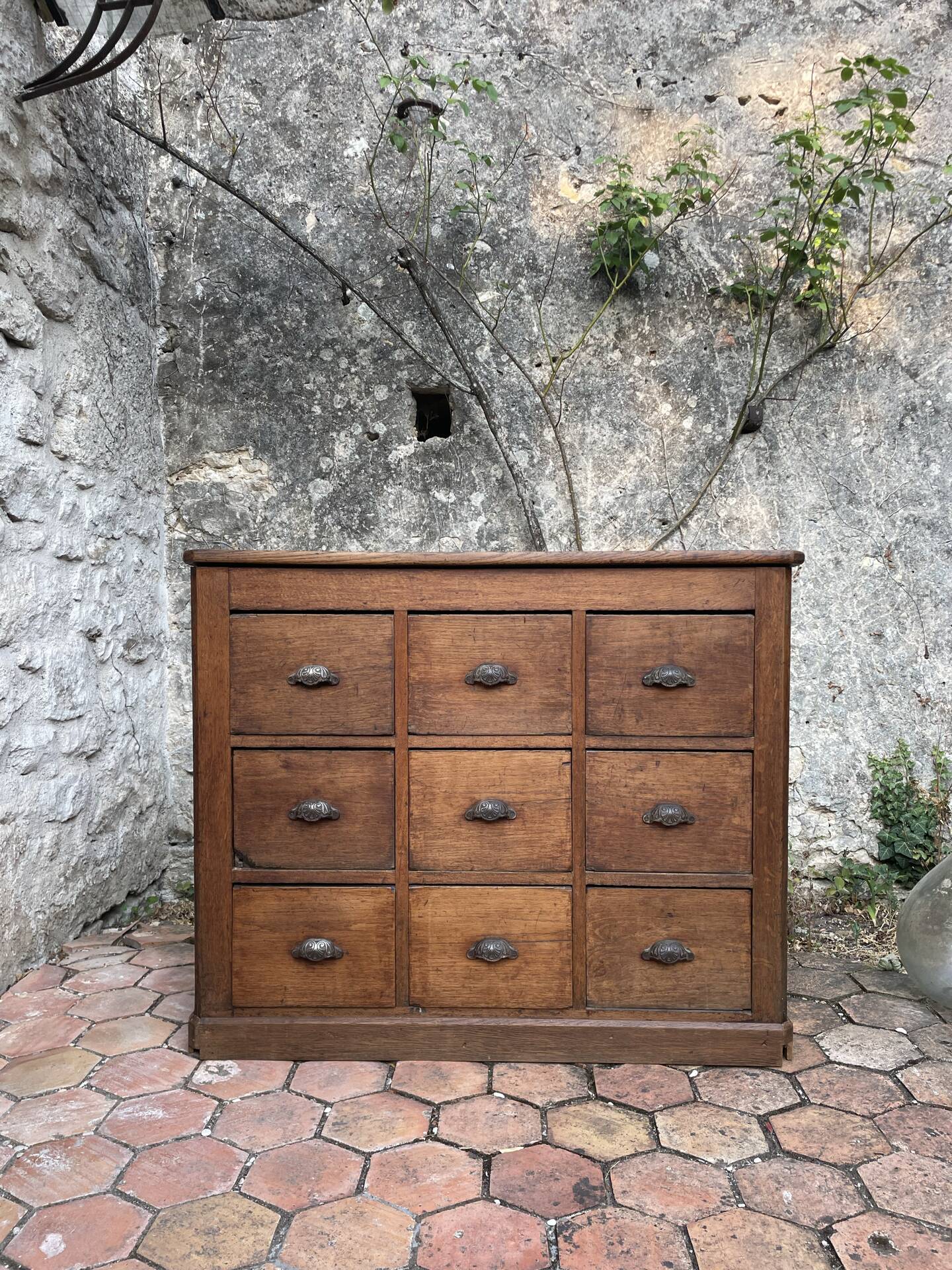 Meuble de métier ancien 9 tiroirs