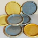 Seven vintage potter's sweet treat plates