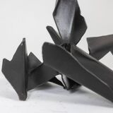 Jean Campa. Geometric sculpture in polished metal. 1980s.