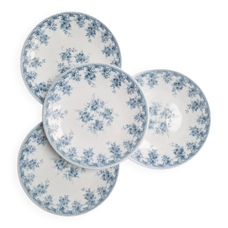 Assiettes plates bleu vintage Rivanel