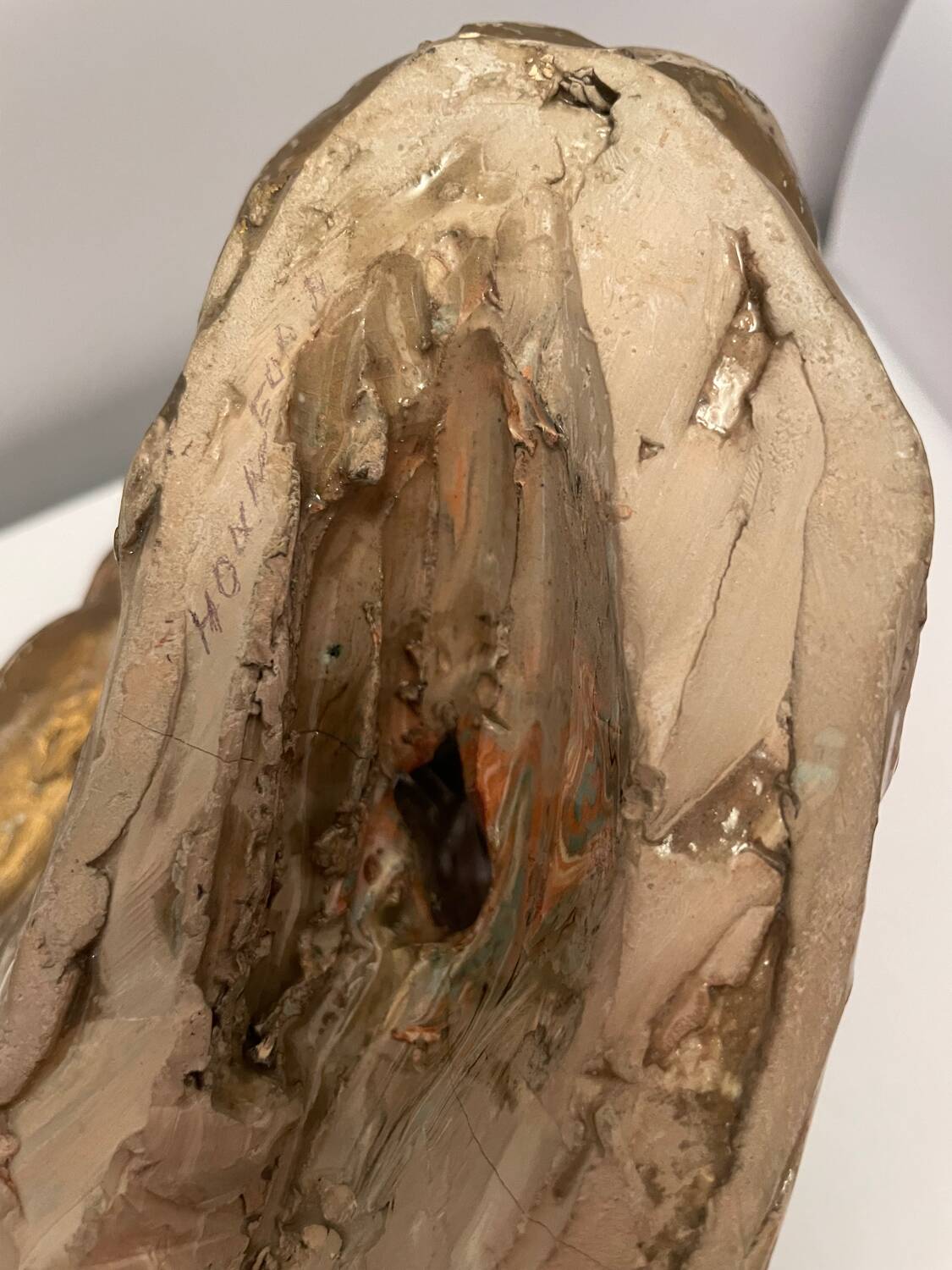 Sculpture of an embracing couple 20th century signed