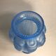 Ancien vase art deco verre moulé bleu années 30 france signé vintage