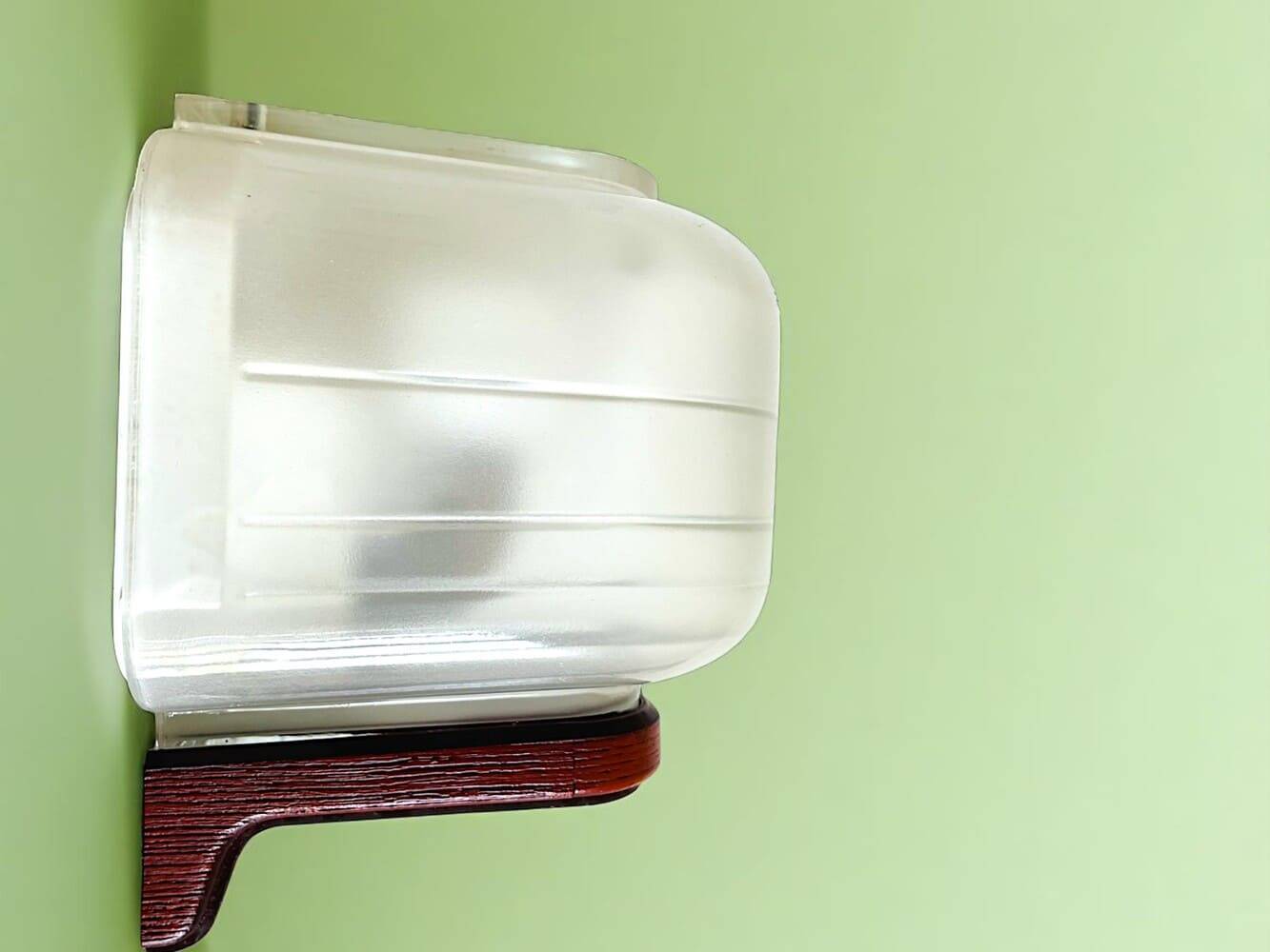 Glass and wood wall sconce light