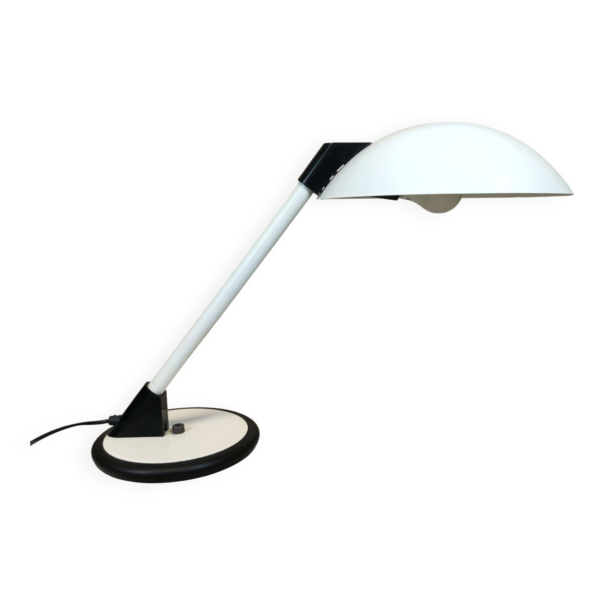 Large vintage table lamp in white metal