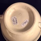 Antique sugar bowl, in Gien earthenware, Model Valence A040