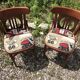 Pair of vintage bentwood chair + route 66 fabric seat