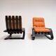 Reupholstered cognac coloured lounge chair, 1960s