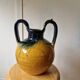 Pottery, jar, old jug in yellow and green glazed terracotta