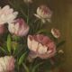 Pink Flowers Still Life Colorful Painting Signed 35x25cm