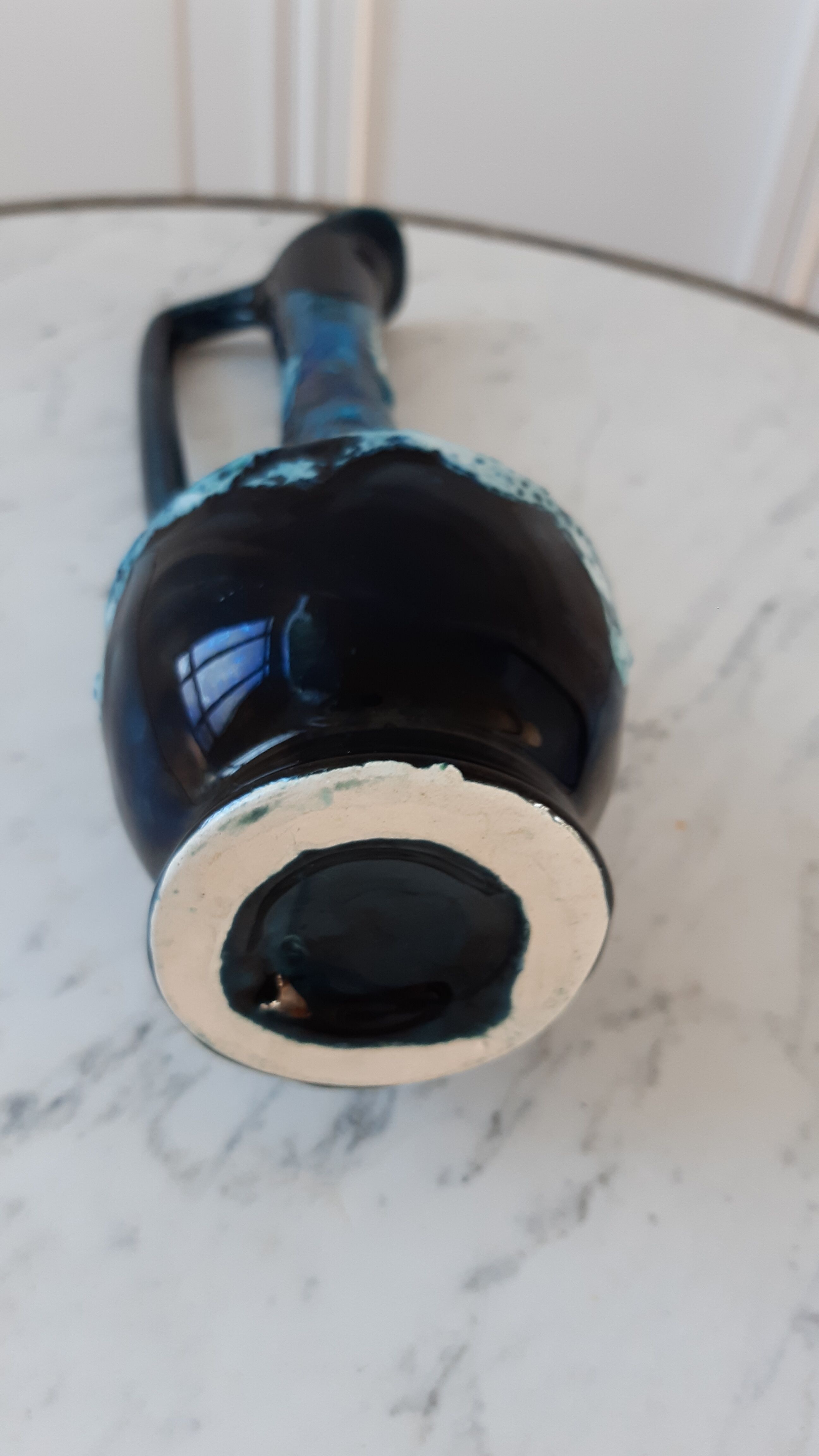 Fat Lava blue ceramic vase 60s