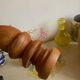 Sculptural Totem Candle Holder 40cm - Turned Solid Wood - 70s Spirit / Pear