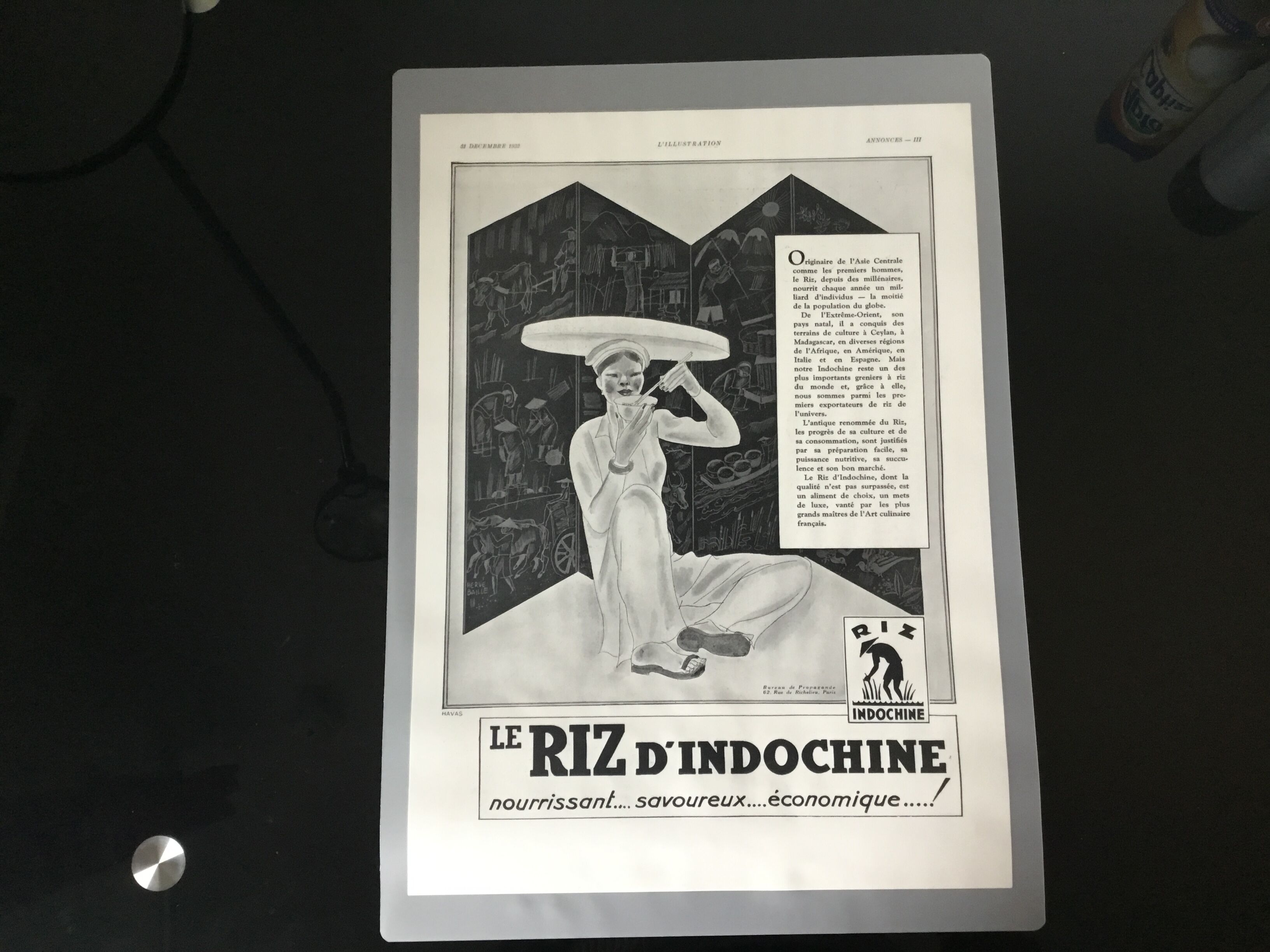 Vintage advertising to frame Indochina rice