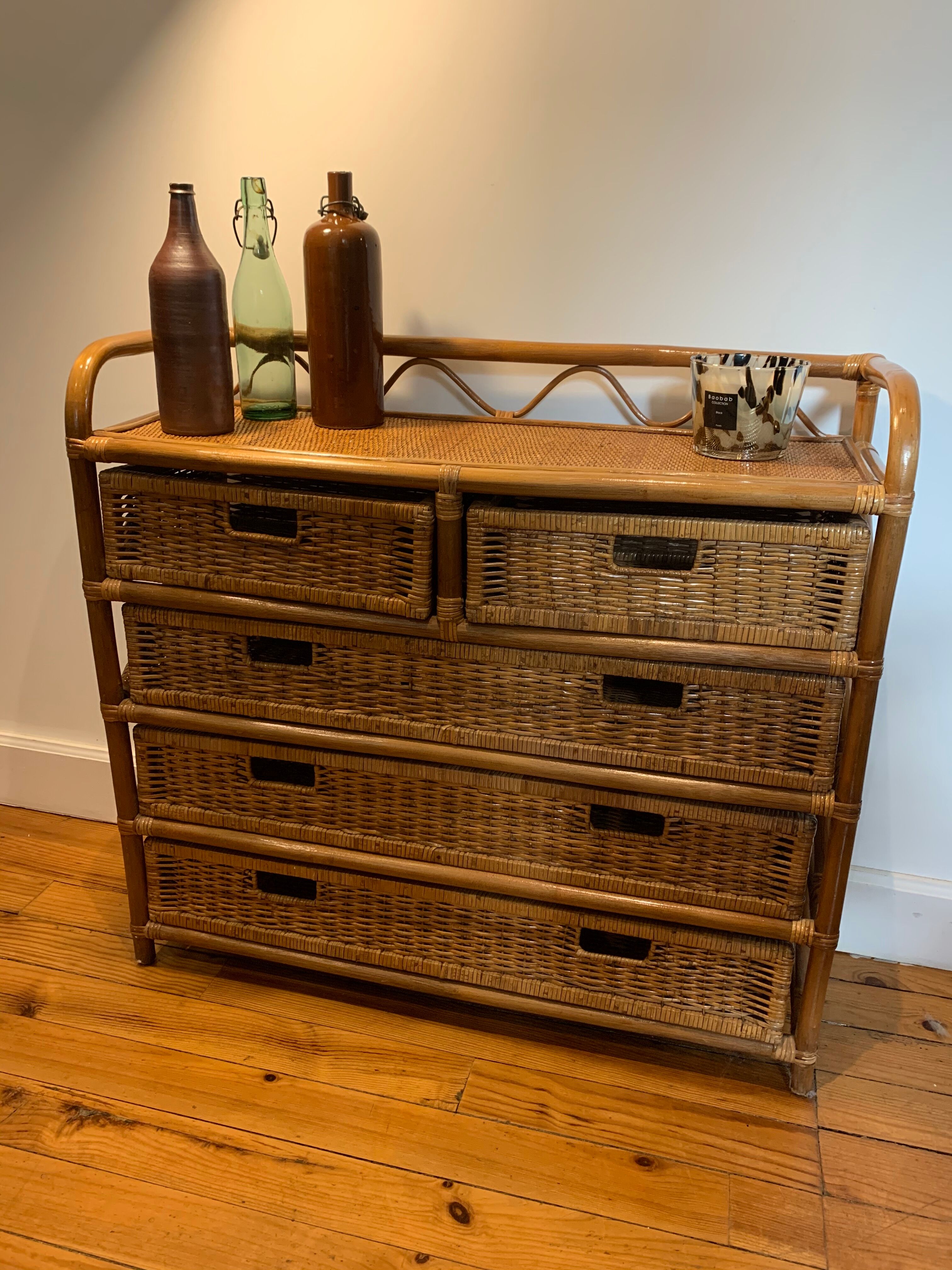 Rattan dresser