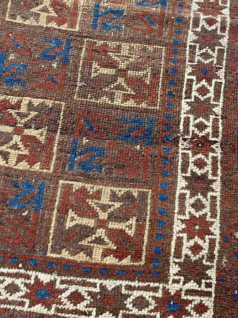 Ancient tribal baloch carpet 148x78 cm