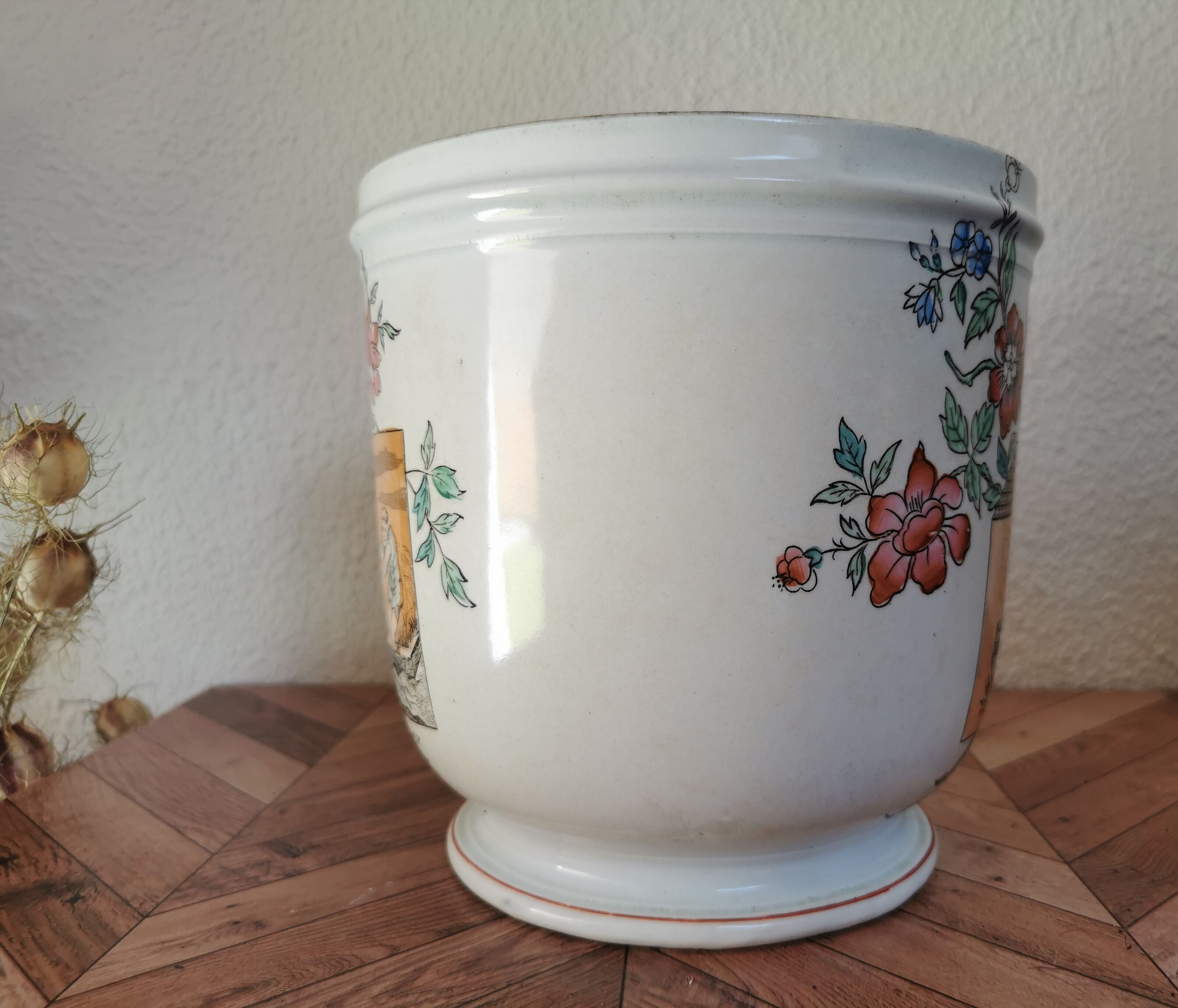 Cache pot earthenware Luneville Japan