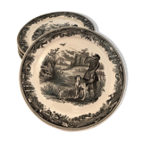 Set of 4 dessert plates from Villeroy - Boch Collection Artemis, theme "Hunting, the shooter"
