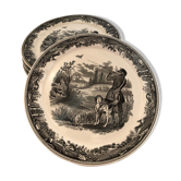 Set of 4 dessert plates from Villeroy - Boch Collection Artemis, theme "Hunting, the shooter"
