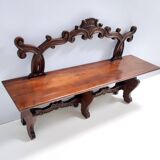 Baroque Style Solid Carved Beech Bench, Italy