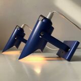 Blue Minimalist Wall Lamps by Lyfa, 1980s, Set of 2