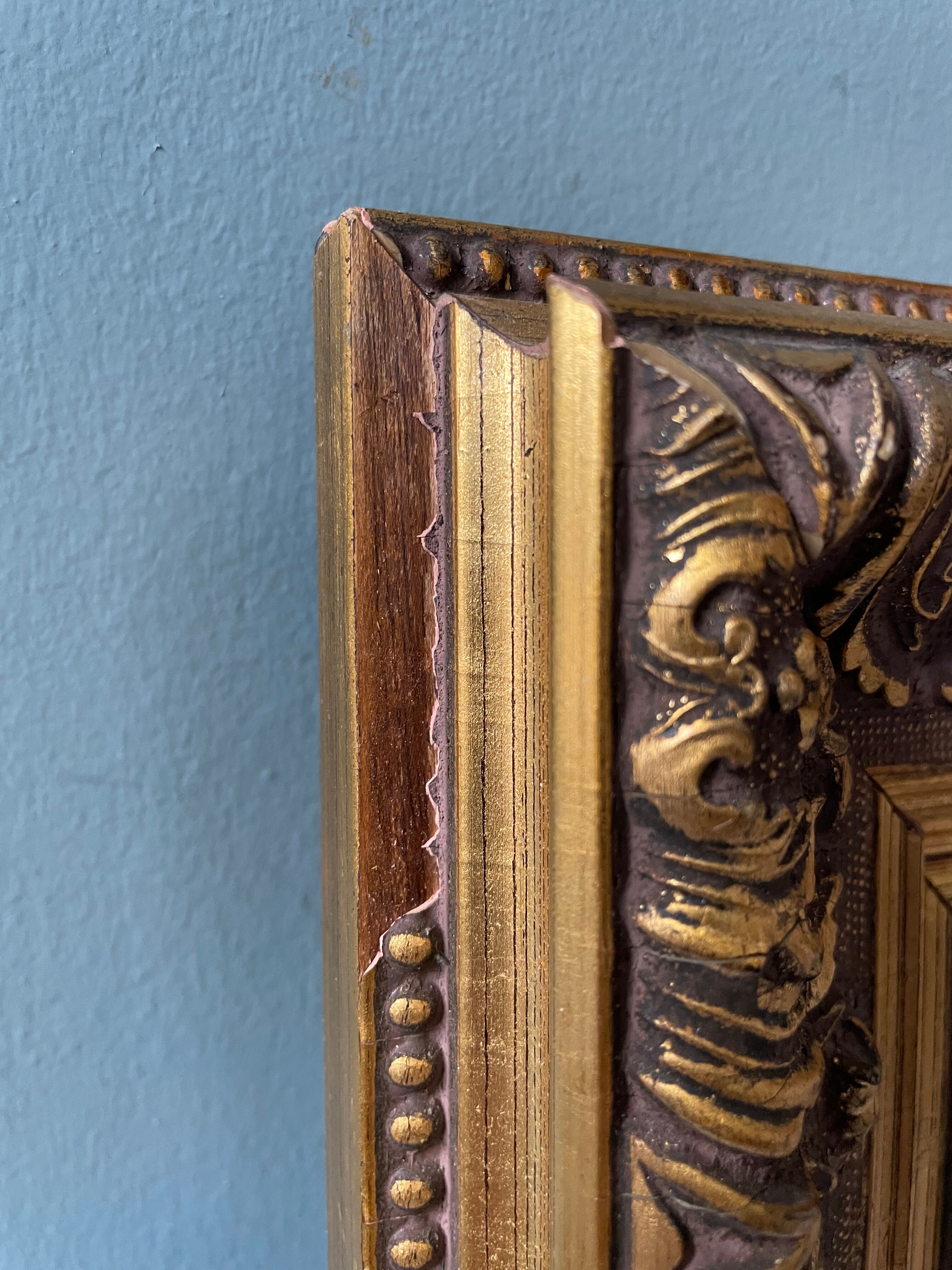 Old painting snow landscape signed