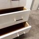 Commode scandinave 1960 3 tiroirs relookées laiton bakélite