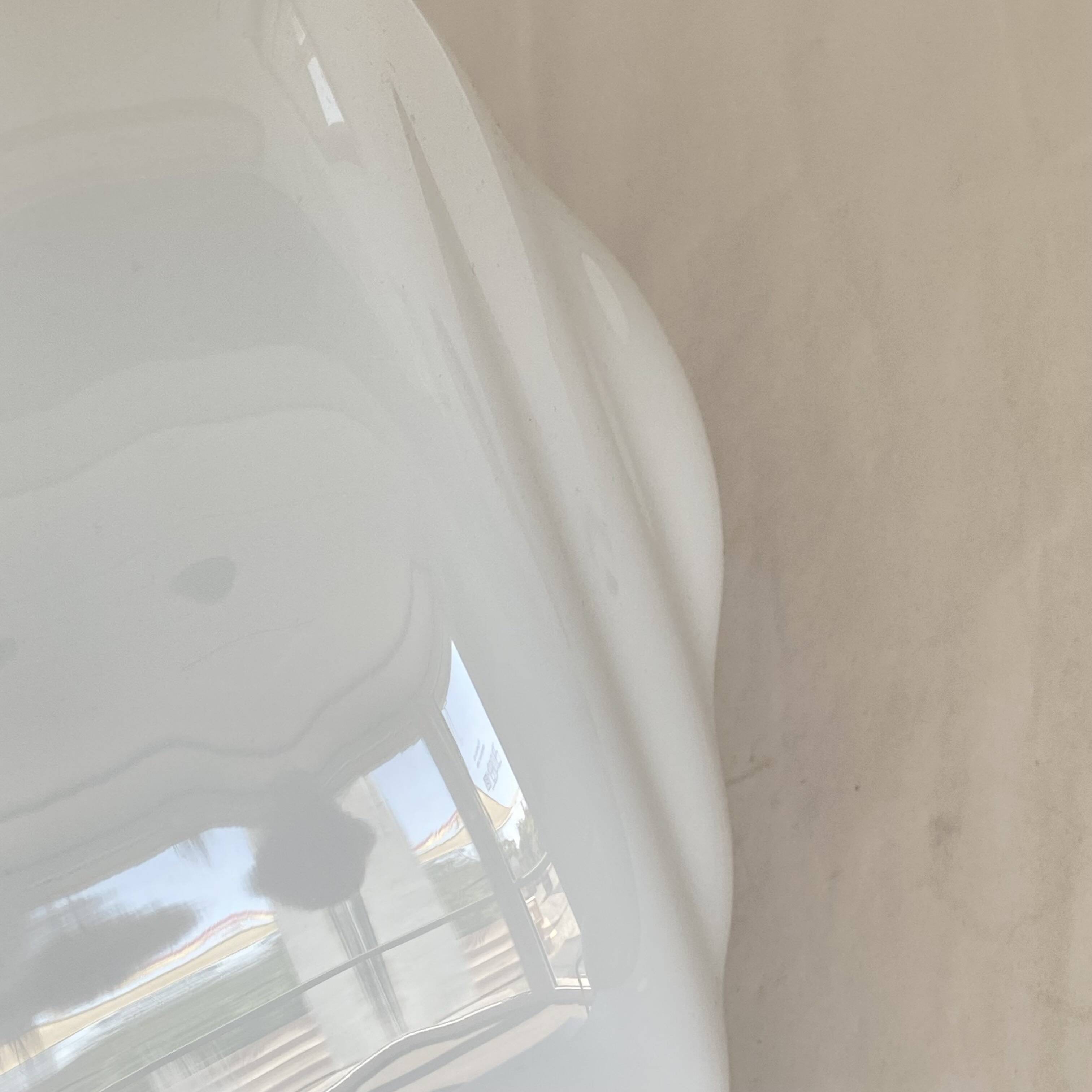 Very large antique white opaline glass globe 30 cm chandelier pendant light