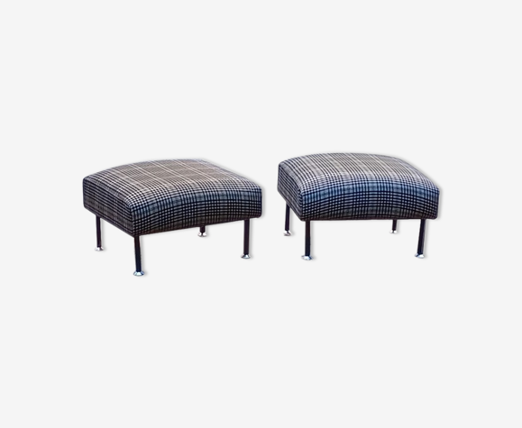 Paire de poufs ottomans design de Steiner années 50