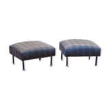 Pair of designer ottoman poufs by Steiner from the 50s