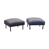 Paire de poufs ottomans design de Steiner années 50