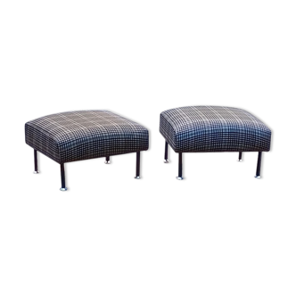 Pair of designer ottoman poufs by Steiner from the 50s